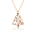 S925 Elk Christmas Tree Necklace Fashion Ins Style Zircon Clavicle Chain Women's Jewelry - Rokkaku 18 online shop