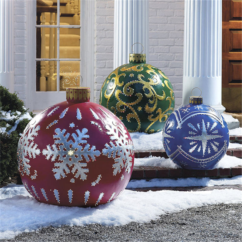Christmas Ornament Ball Outdoor Pvc 60CM Inflatable Decorated Ball PVC Giant Big Large Balls Xmas Tree Decorations Toy Ball - Rokkaku 18 online shop
