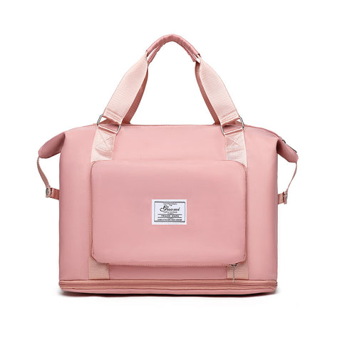 Pink convertible backpack handbag by CJ with adjustable straps and front pocket for versatile use
