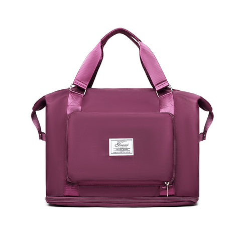 Purple CJ convertible backpack handbag with front zipper pocket and sturdy handles