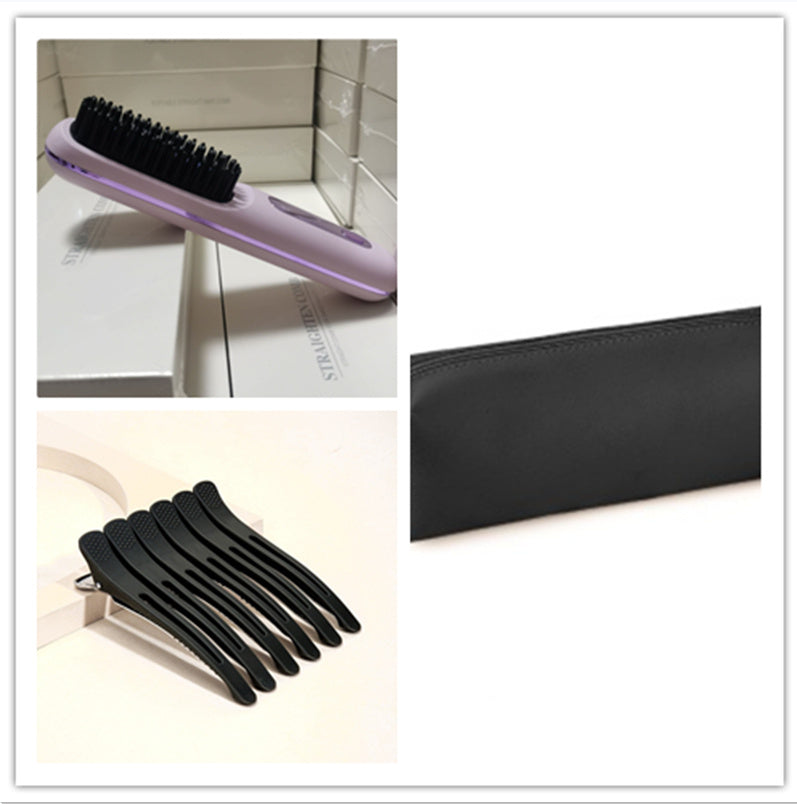 2 In 1 Straight Hair Comb Wireless Hair Straightener Brush Hair Fast Heating Portable Hot Curler USB Charging - Rokkaku 18 online shop