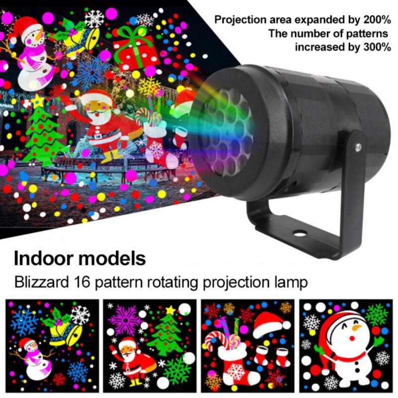 Christmas Party Lights Snowflake Projector Light Led Stage Light Rotating Xmas Pattern Outdoor Holiday Lighting Garden Christmas Decor - Rokkaku 18 online shop