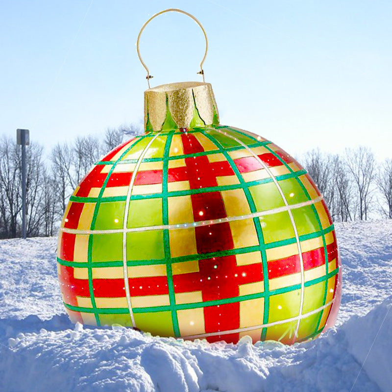 Christmas Ornament Ball Outdoor Pvc 60CM Inflatable Decorated Ball PVC Giant Big Large Balls Xmas Tree Decorations Toy Ball - Rokkaku 18 online shop
