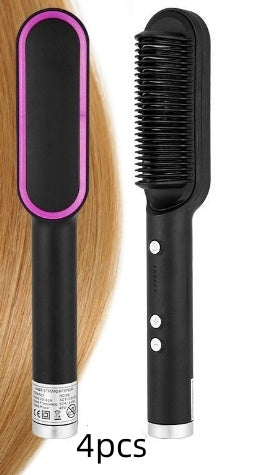 New 2 In 1 Hair Straightener Hot Comb Negative Ion Curling Tong Dual-purpose Electric Hair Brush - Rokkaku 18 online shop