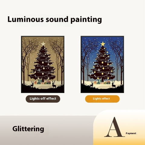 New Luminous Speaker Christmas Tree Painting Bluetooth Speaker Desktop Ornament Gift Light And Shadow Art Lighting