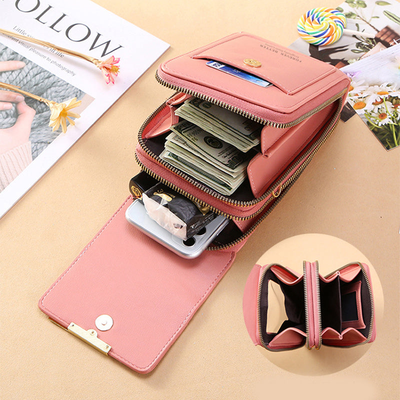 Touch Screen Mobile Phone Bag Small Crossbody Shouder Bags Women Long Wallet - Rokkaku 18 online shop