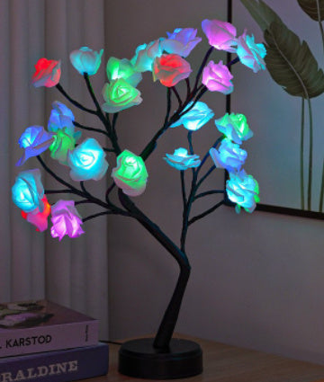 Table Lamp Flower Tree Rose Lamps Fairy Desk Night Lights USB Operated Gifts For Wedding Valentine Christmas Decoration - Rokkaku 18 online shop