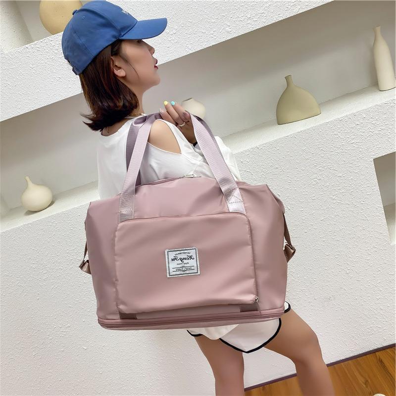 Foldable Storage Travel Bag Waterproof Large Capacity Gym Fitness Bag Weekender Overnight For Women - Rokkaku 18 online shop