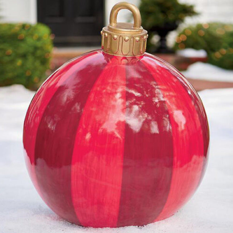 Christmas Ornament Ball Outdoor Pvc 60CM Inflatable Decorated Ball PVC Giant Big Large Balls Xmas Tree Decorations Toy Ball - Rokkaku 18 online shop