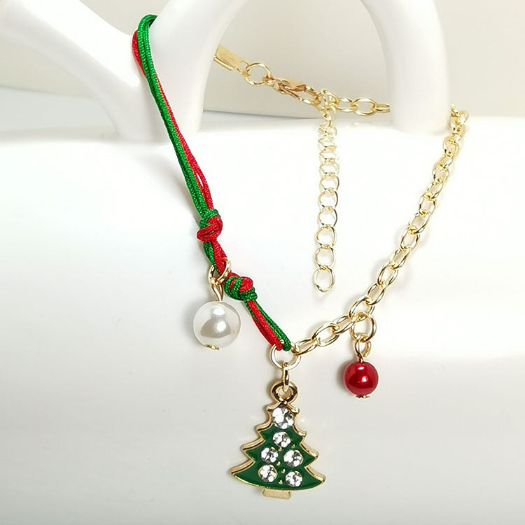 New Christmas Snowman Santa Claus Tree Snowflake Elk Bracelet Christmas Gift Charm Bracelet Chain Pendant For Women New Year Fashion Gift - Rokkaku 18 online shop