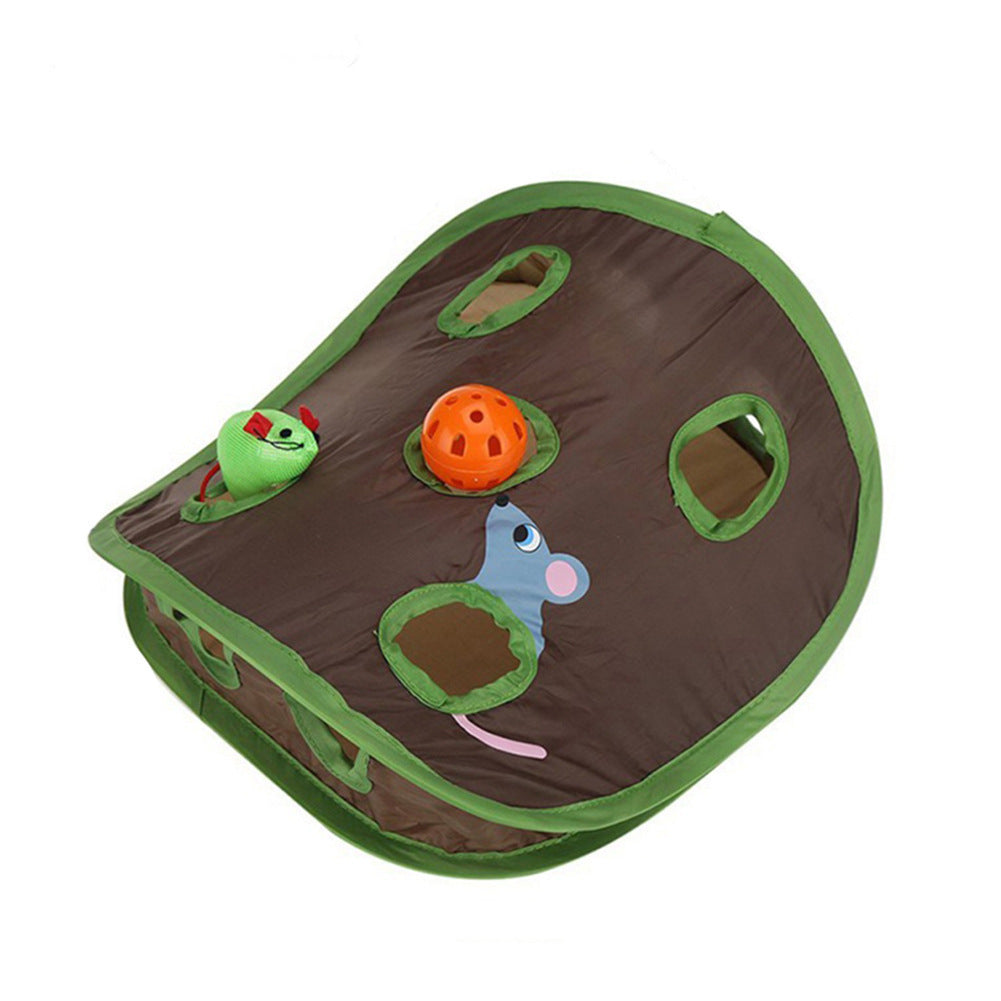 Cute Pet Cat Interactive Hide Seek Game 9 Holes Tunnel Mouse Hunt Intelligence Toy Pet Hidden Hole Kitten Foldable Toys - Rokkaku 18 online shop