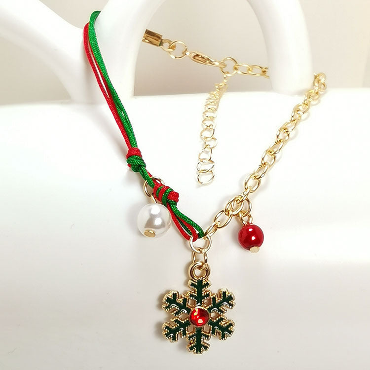 New Christmas Snowman Santa Claus Tree Snowflake Elk Bracelet Christmas Gift Charm Bracelet Chain Pendant For Women New Year Fashion Gift - Rokkaku 18 online shop