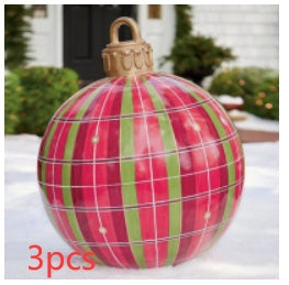 Christmas Ornament Ball Outdoor Pvc 60CM Inflatable Decorated Ball PVC Giant Big Large Balls Xmas Tree Decorations Toy Ball - Rokkaku 18 online shop