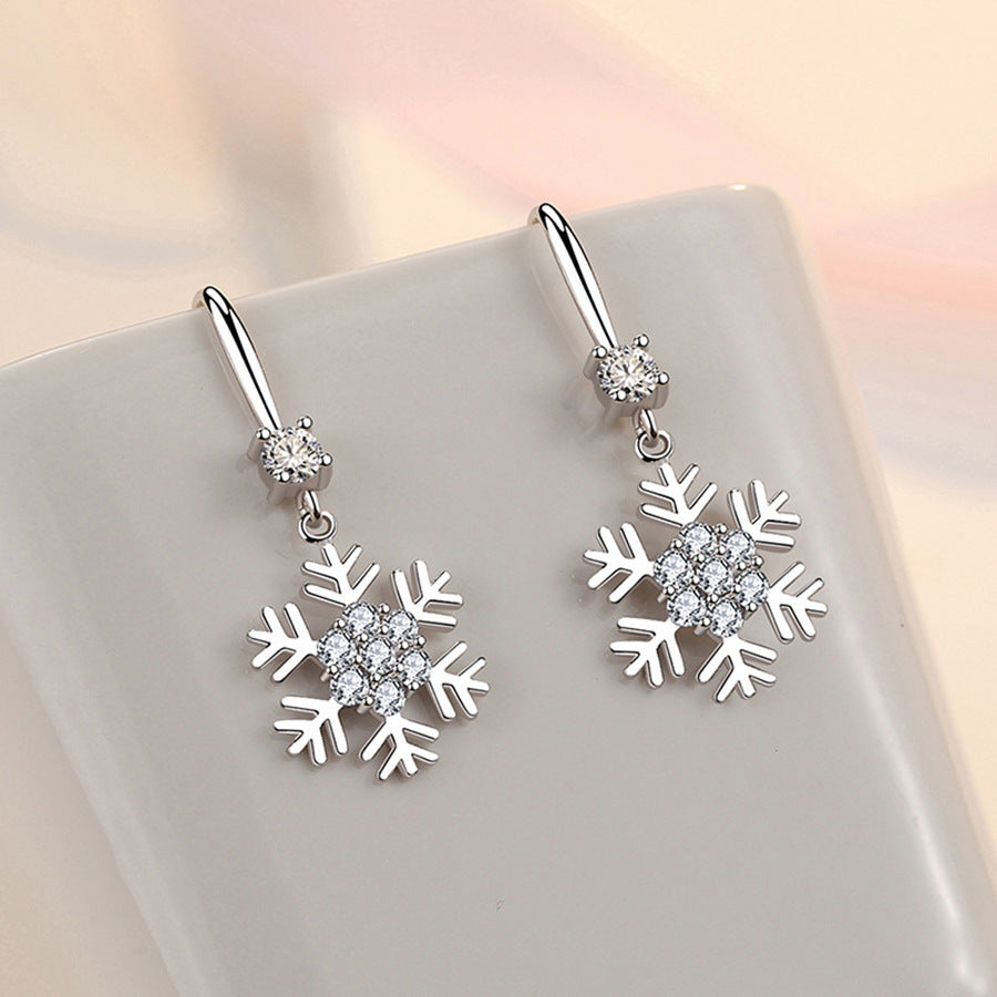 Temperament Snowflake Earrings With Rhinestones Fashion Personalized Christmas Earrings For Women Jewelry - Rokkaku 18 online shop