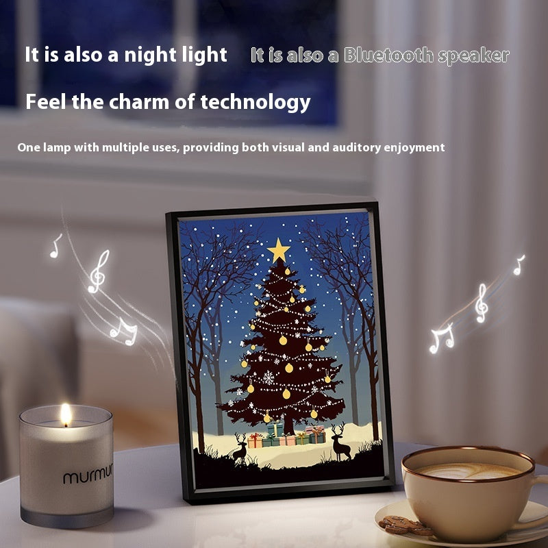 New Luminous Speaker Christmas Tree Painting Bluetooth Speaker Desktop Ornament Gift Light And Shadow Art Lighting - Rokkaku 18 online shop