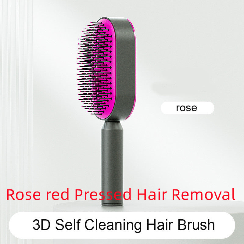 Self Cleaning Hair Brush For Women One-key Cleaning Hair Loss Airbag Massage Scalp Comb Anti-Static Hairbrush - Rokkaku 18 online shop
