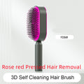 Self Cleaning Hair Brush For Women One-key Cleaning Hair Loss Airbag Massage Scalp Comb Anti-Static Hairbrush - Rokkaku 18 online shop