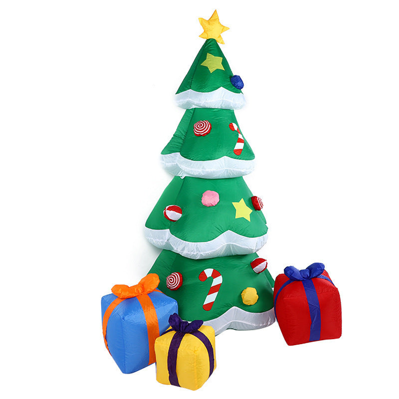 Christmas LED Lights Glowing Santa Tree Snowman Inflatable Doll Outdoor Yard Garden Decor - Rokkaku 18 online shop