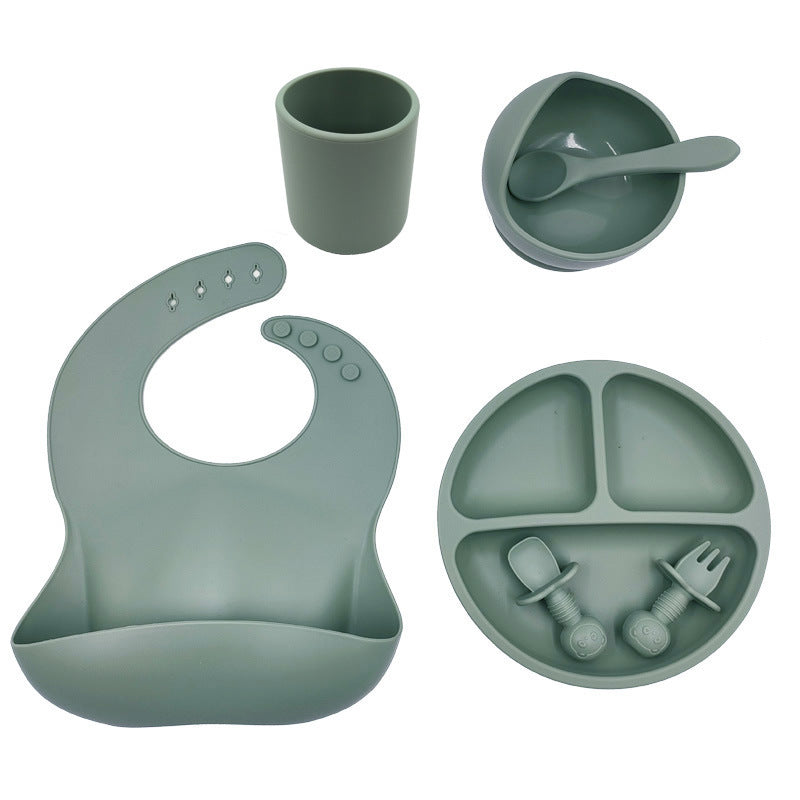 Baby Cutlery Set Silicone Bib Silicone Cup Spoon - Rokkaku 18 online shop