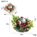 Christmas Candle Metals Candlestick Wreath Artificial Pinball Pinecone Candle Holder Fake Leaves Xmas New Year Home Table Decor - Rokkaku 18 online shop