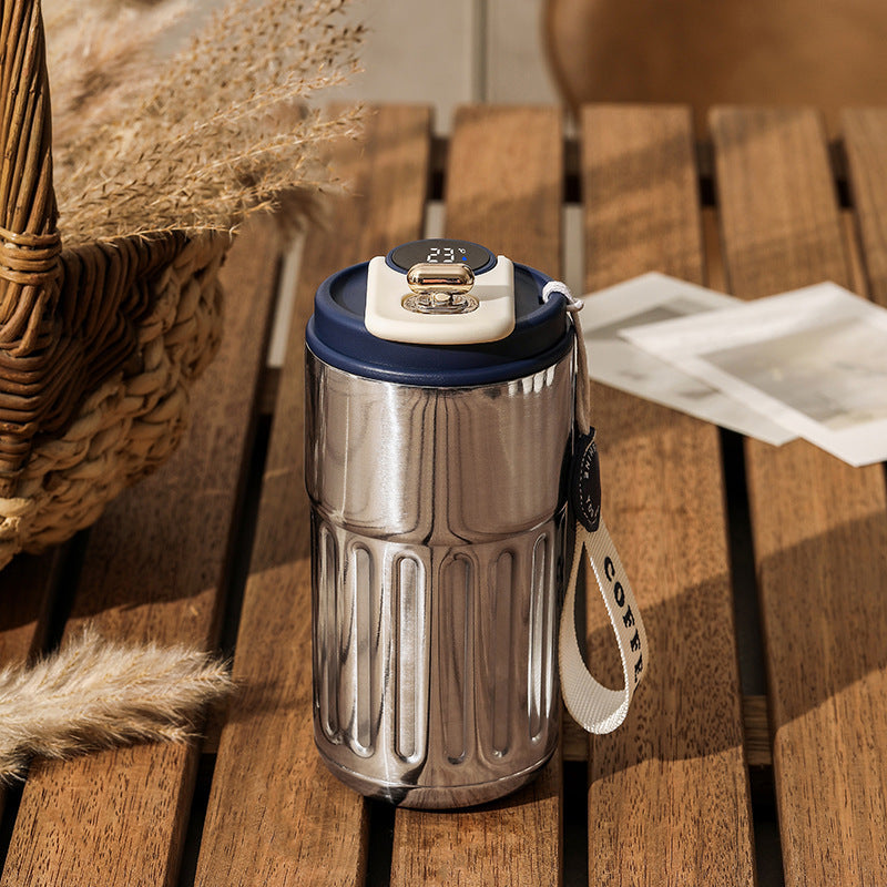 Smart Digital Thermal Bottle Portable Coffee Mug Stainless Steel Water Bottle In-Car Insulated Cup Keep Cold Vacuum Flasks 450ml - Rokkaku 18 online shop