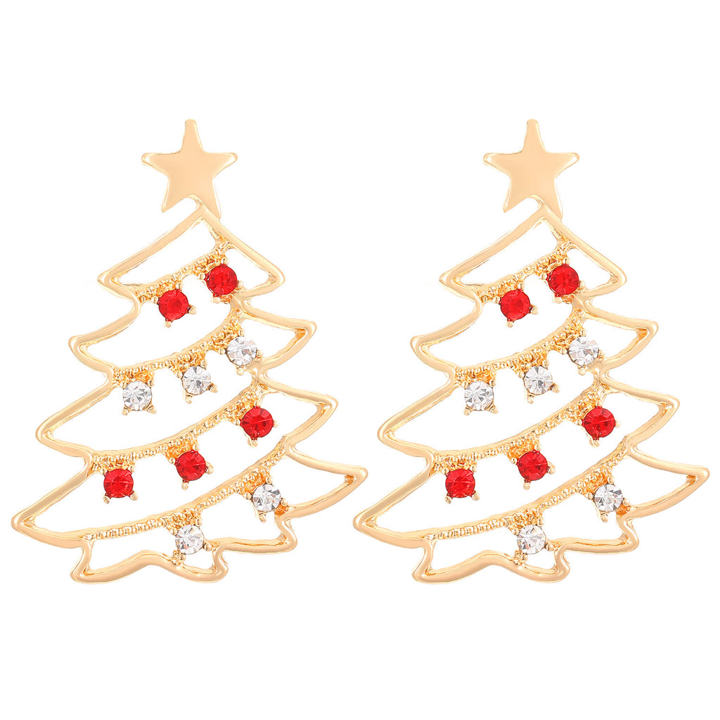 Christmas Earrings With Christmas Tree Colorful Zircon Christmas Tree Earrings  For Women Personality Earrings Party Jewelry Christmas Gift - Rokkaku 18 online shop