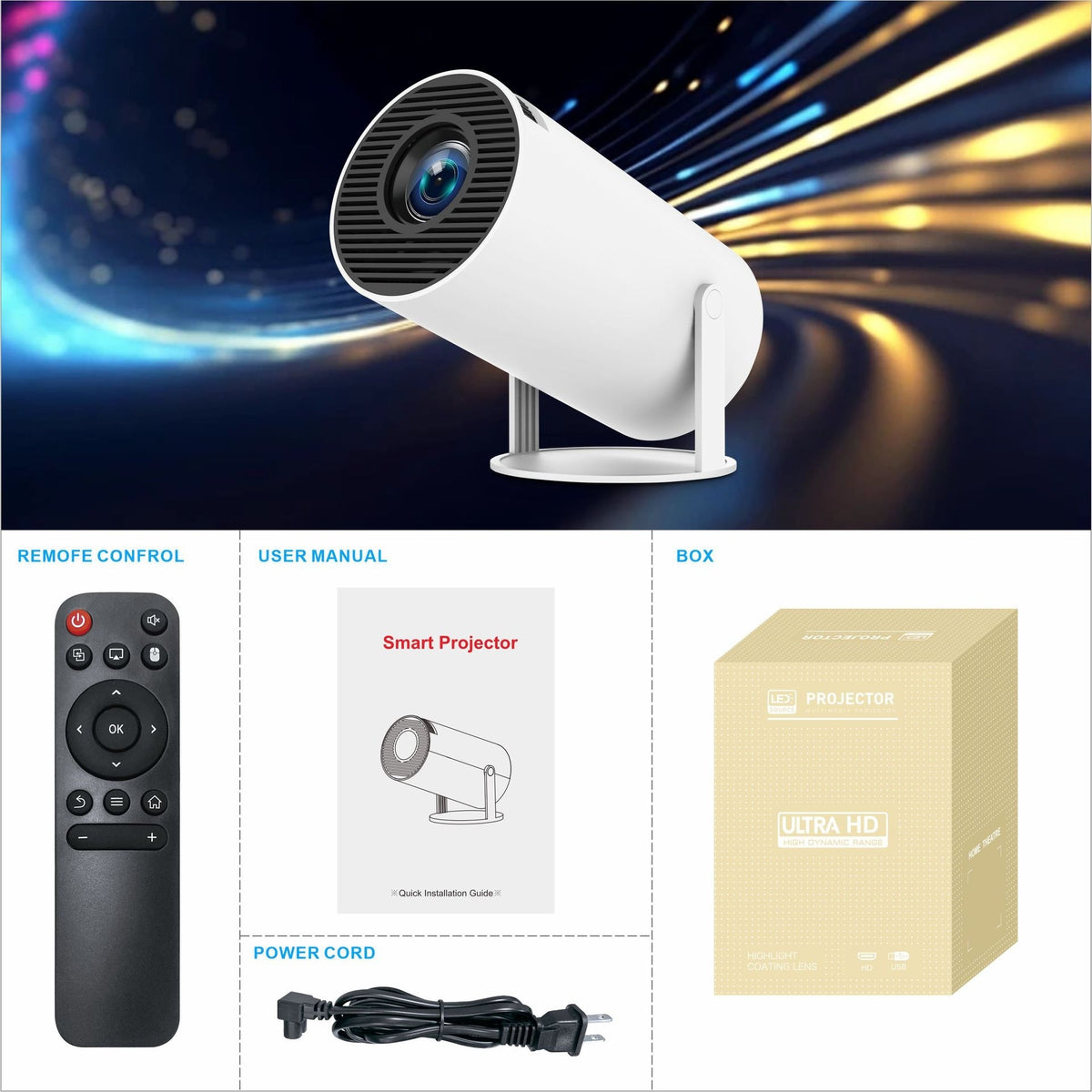 HY300 Pro Projector Home Theater Entertainment Portable Small Projector - Rokkaku 18 online shop