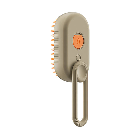 CJ electric pet grooming brush with ergonomic handle and soft orange bristles for gentle pet care