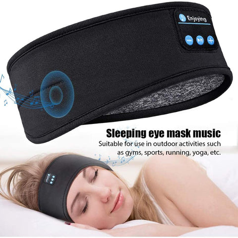 CJ wireless Bluetooth sleep headphones black sleeping eye mask with built-in controls