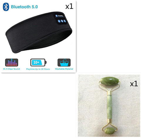 CJ wireless Bluetooth sleep headphones black headband with Bluetooth 5.0 and 10 hours playtime