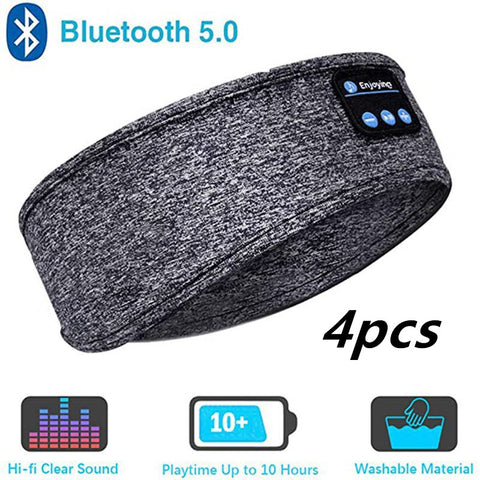CJ wireless Bluetooth sleep headphones gray fabric headband with Bluetooth 5.0 and washable material