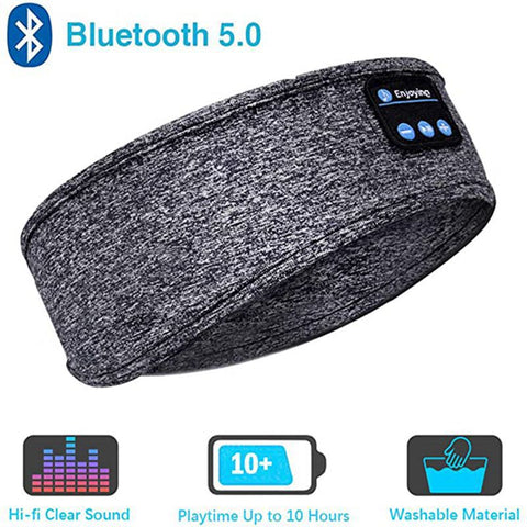 CJ wireless Bluetooth sleep headphones headband in gray with Bluetooth 5.0 and washable material