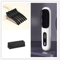 2 In 1 Straight Hair Comb Wireless Hair Straightener Brush Hair Fast Heating Portable Hot Curler USB Charging - Rokkaku 18 online shop