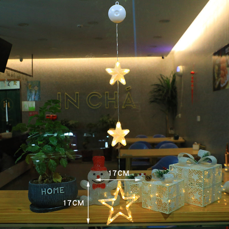 Christmas 3pcs LED Light Star Xmas Tree Hanging Sucker Lamp Window Ornaments Decoration For Home Xmas Navidad New Year Decor Christmas Decorations - Rokkaku 18 online shop