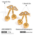 Stainless Steel Cherry Necklace Cute Earrings Ornament Women - Rokkaku 18 online shop
