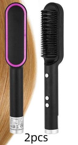 New 2 In 1 Hair Straightener Hot Comb Negative Ion Curling Tong Dual-purpose Electric Hair Brush - Rokkaku 18 online shop