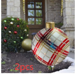 Christmas Ornament Ball Outdoor Pvc 60CM Inflatable Decorated Ball PVC Giant Big Large Balls Xmas Tree Decorations Toy Ball - Rokkaku 18 online shop