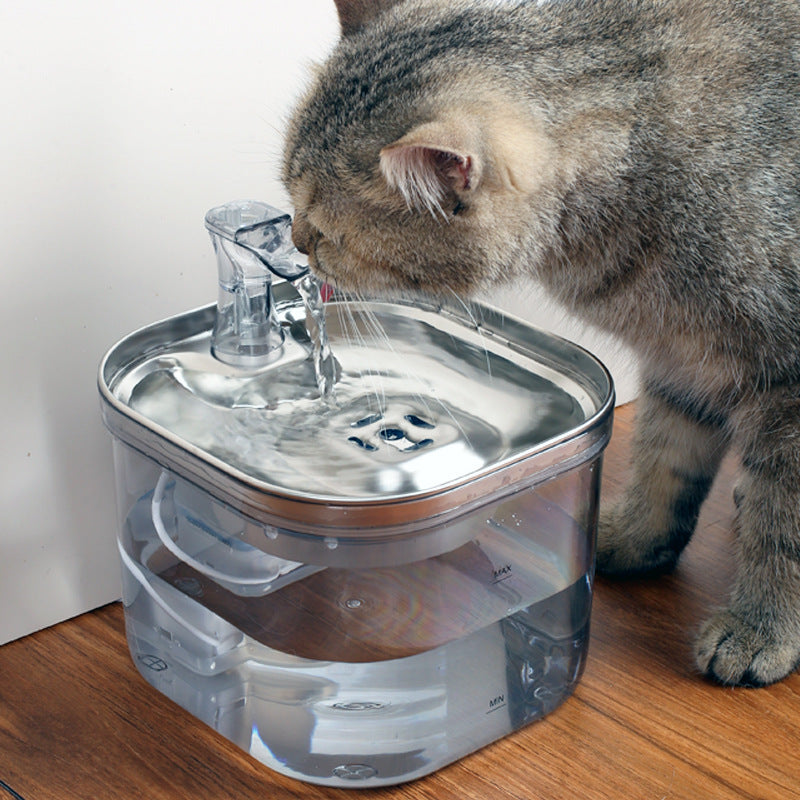 Pet Cat Dog Stainless Steel Automatic Circulation Water Dispenser Intelligent Fountain Pets Accessories - Rokkaku 18 online shop
