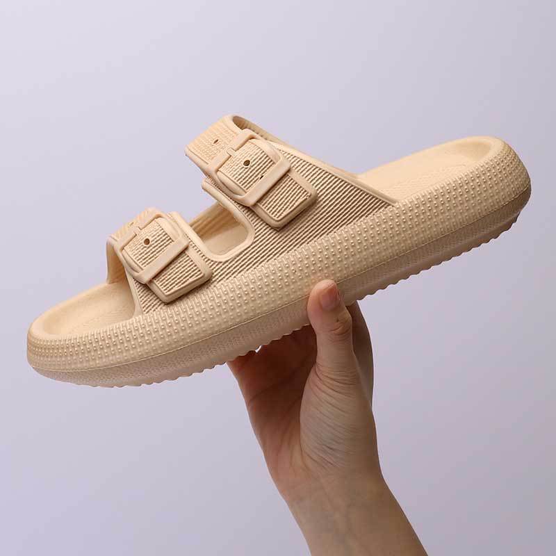 Platform Slippers Women's Summer Buckle Home Shoes Fashion Outdoor Wear Soft Bottom Sandals - Rokkaku 18 online shop