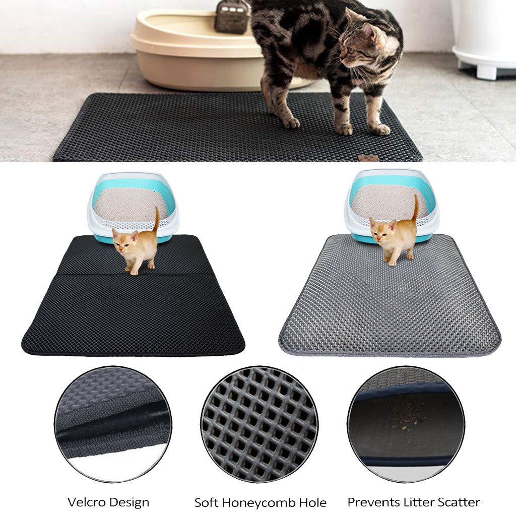 Double Layer Litter Cat Bed Pads Pet Cat Litter Mat Trapping Pets Litter Box Mat Pet Product Bed For Cats House Clean Mat - Rokkaku 18 online shop