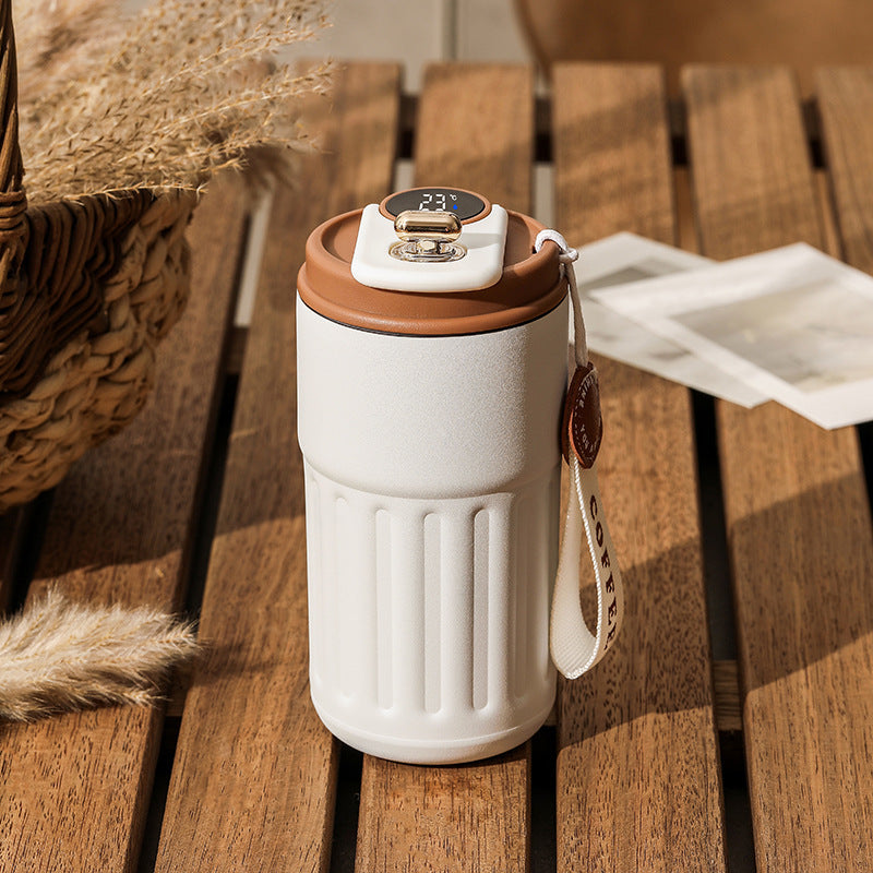 Smart Digital Thermal Bottle Portable Coffee Mug Stainless Steel Water Bottle In-Car Insulated Cup Keep Cold Vacuum Flasks 450ml - Rokkaku 18 online shop