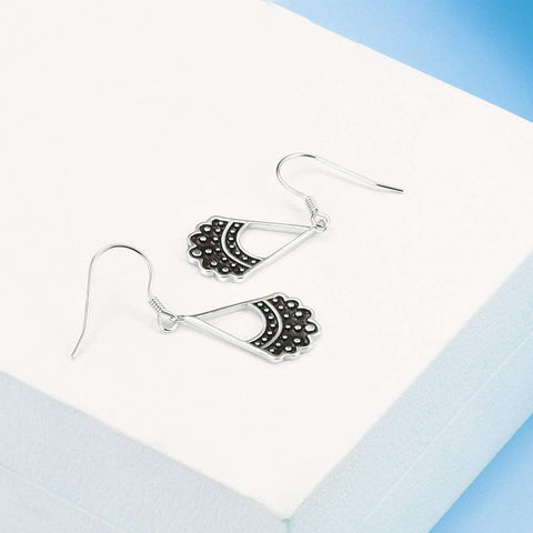 925 Silver Rbg Shaped Collar Earrings For Ruth Bader Ginsburg Fans