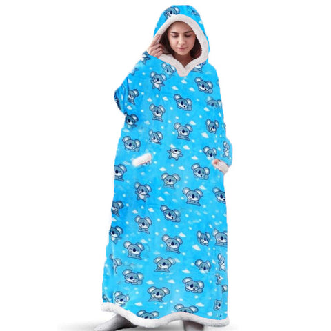 Lazy Blanket Hooded Flannel TV Blanket Lazy Clothes Pajamas Sweater