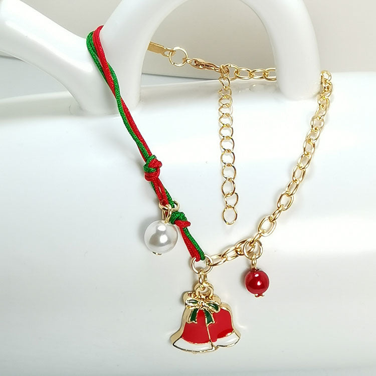 New Christmas Snowman Santa Claus Tree Snowflake Elk Bracelet Christmas Gift Charm Bracelet Chain Pendant For Women New Year Fashion Gift - Rokkaku 18 online shop