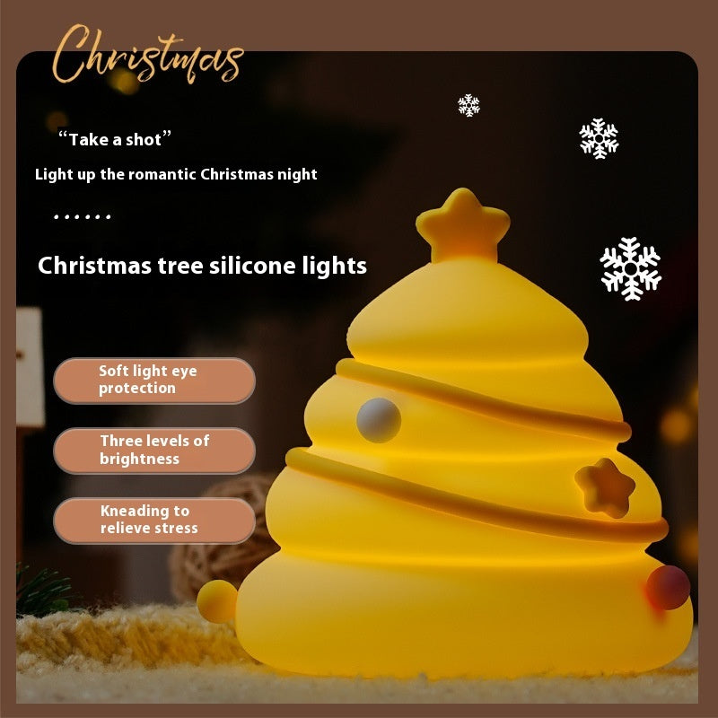 Christmas Tree Silicone Night Lights USB Rechargeable Eye Protection Table Lamp Cute Cartoon Kid Birthday Gifts Atmosphere Decor - Rokkaku 18 online shop