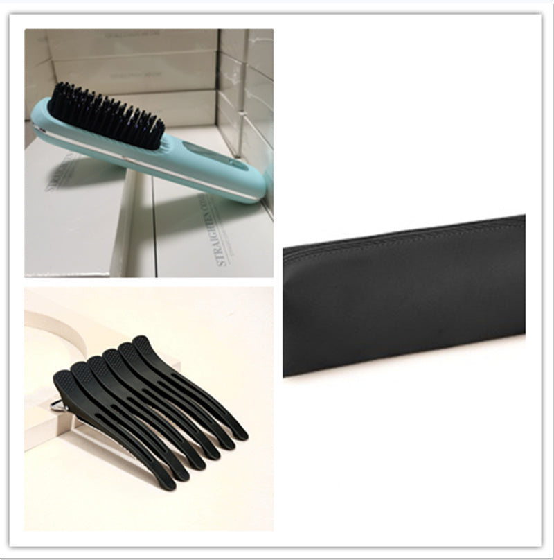 2 In 1 Straight Hair Comb Wireless Hair Straightener Brush Hair Fast Heating Portable Hot Curler USB Charging - Rokkaku 18 online shop