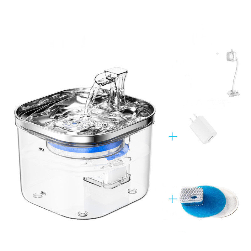Pet Cat Dog Stainless Steel Automatic Circulation Water Dispenser Intelligent Fountain Pets Accessories - Rokkaku 18 online shop
