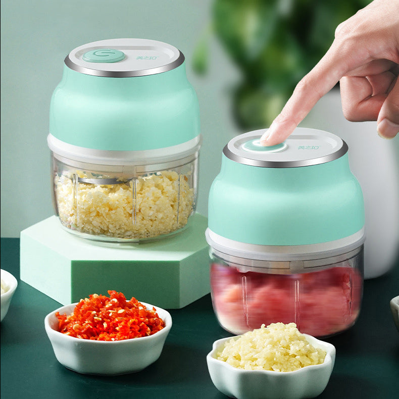 Portable Electric Mini Garlic Cutter Masher Vegetable Fruit Meat Food Chopper Grinder - Rokkaku 18 online shop