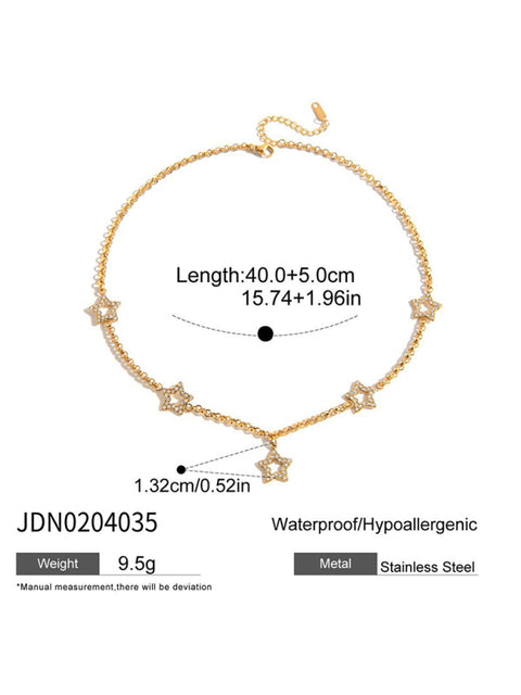 Five-pointed star hollow necklace - Rokkaku 18 online shop