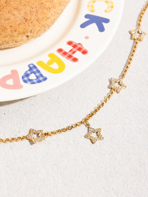 Five-pointed star hollow necklace - Rokkaku 18 online shop